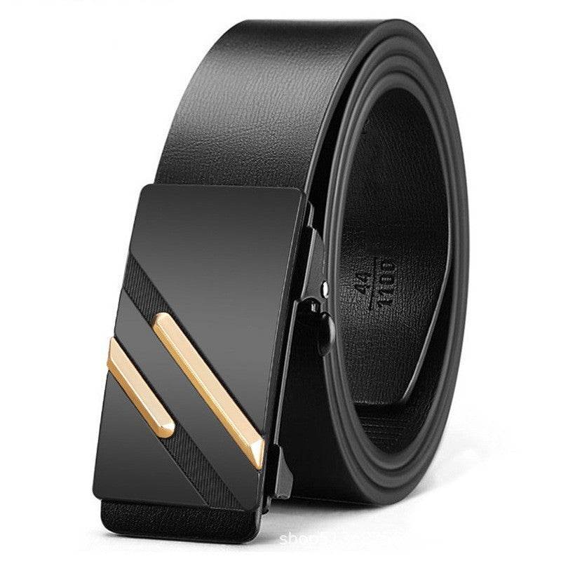 Men's Automatic Buckle Belt - Trendy Two-Layer Cowhide for Casual Style - Buy Center