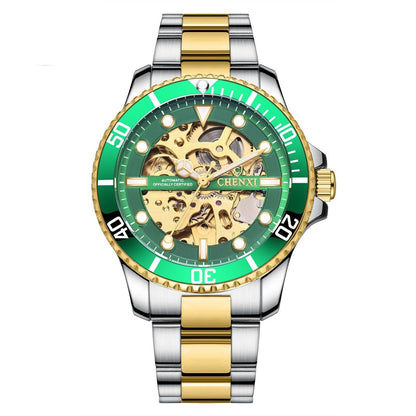 Buycenter Waterproof Men's Mechanical Watch - Stylish Gold and Black Design - Buy Center