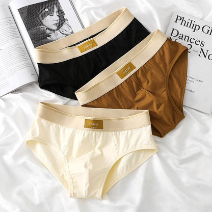Men's Loose Cotton Briefs - Breathable Mid Waist, Multiple Colors Available - Buy Center