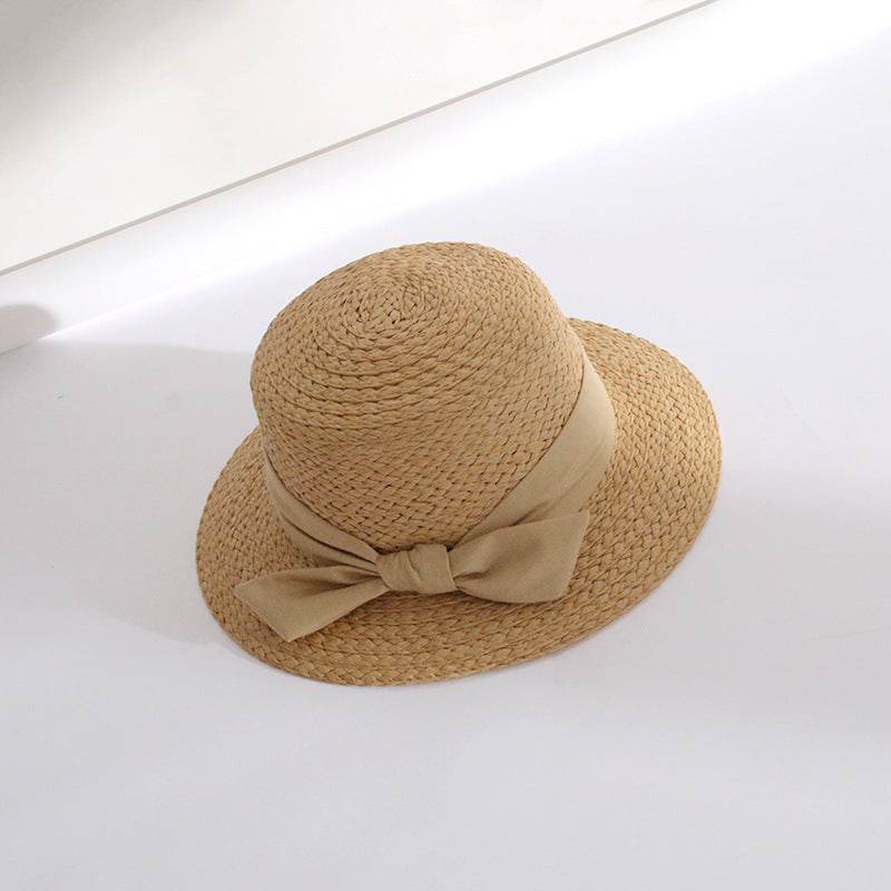 Buycenter Big Brim Straw Bucket Hat with Bow - Stylish Sunshade for Women - Buy Center