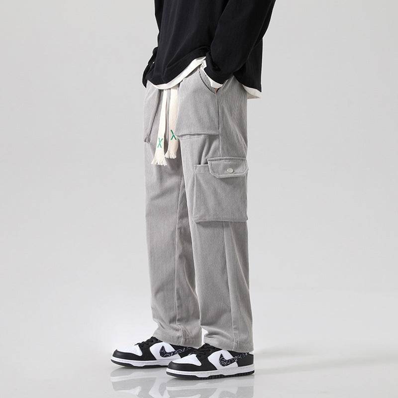 Men's Loose Cargo Pants - Multi-Pocket Casual Style in Black, Green, Grey - Buy Center