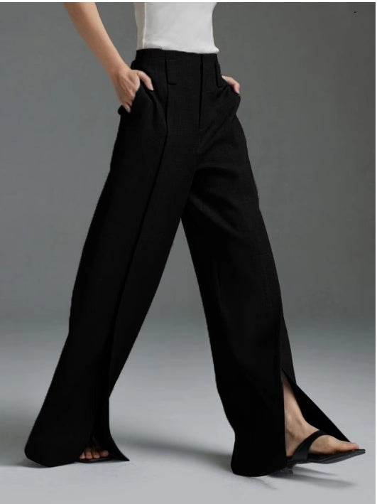 Buycenter Casual Wide Leg Trousers - Flared Pants in Khaki, Gray, Black - Buy Center