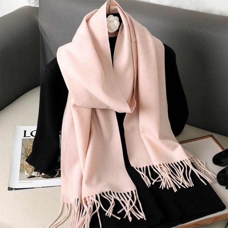 Solid Color Cashmere-like Scarf for Women - Warm, Quick-Drying Shawl - Buy Center