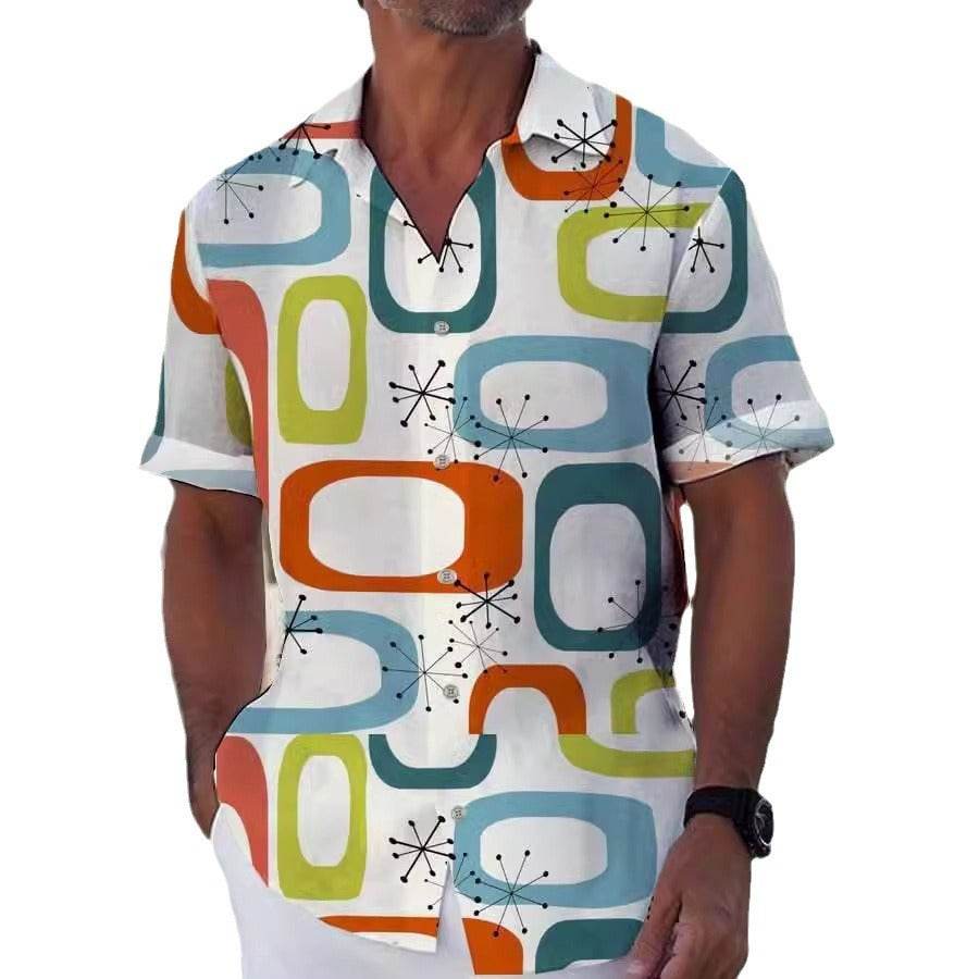 Stylish Men's Printed Shirt - Loose Fit & Casual Short Sleeve Top - Buy Center