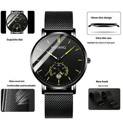 Trade Watch Stylish Black Technology Belt - Refined Steel Design, Trendy Look - Buy Center