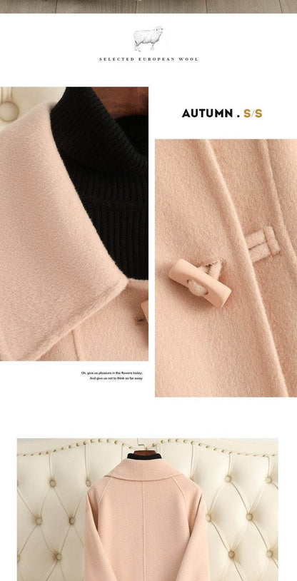 Buycenter Women's Cashmere Coat - Loose Fitting Trench in Soft Colors - Buy Center