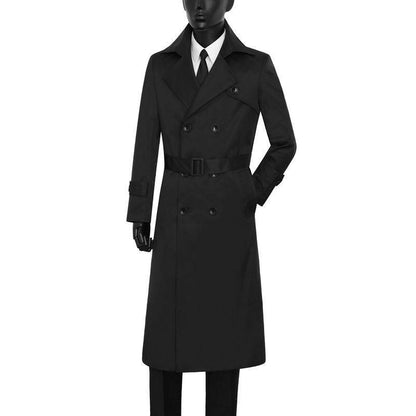 Autumn Korean Men's Trench Coat - Slim Fit Double Breasted Style 2025 - Buy Center