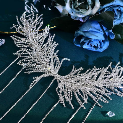 Extra Long Tassel Headband - Elegant Starry Hair Jewelry for Weddings - Buy Center