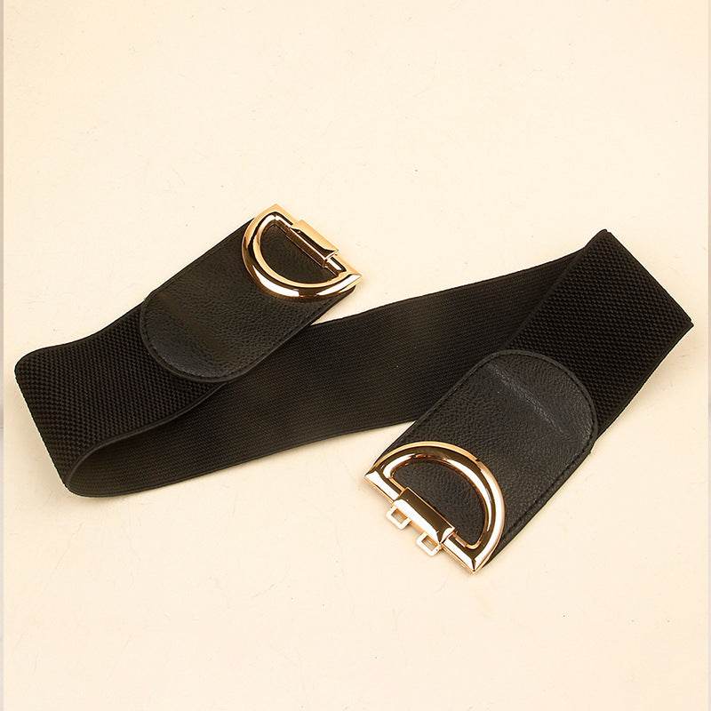 Stylish Elastic Wide Belts for Women - Adjustable PU Leather Buckle - Buy Center