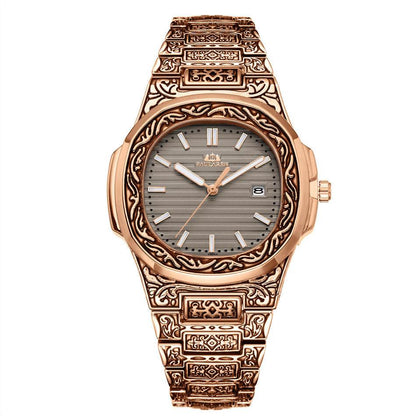 Carved Quartz Parrot Calendar Watch - Glow-in-the-Dark Waterproof Style - Buy Center