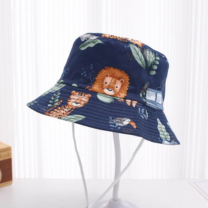 Cute Children's Printed Sunscreen Hat - Stylish Cotton Fedora for UV Protection - Buy Center
