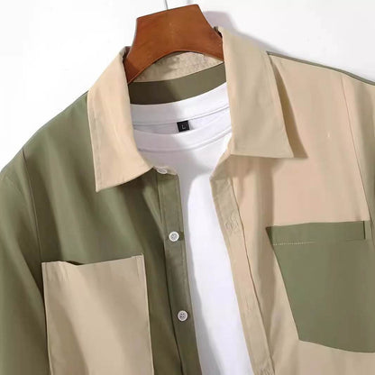 Buycenter Men's Casual Army Green Shirt Pants Suit - Short Sleeve Style - Buy Center