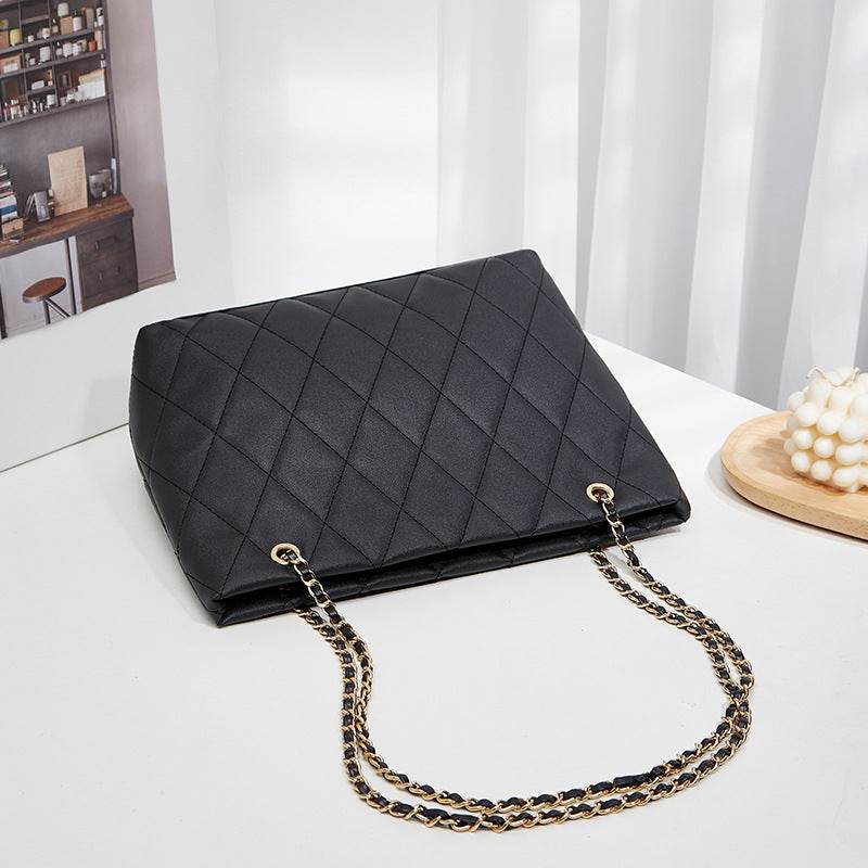 Rhombus Casual Tote Bag - Vintage Chain Shoulder Bag for Daily Style - Buy Center