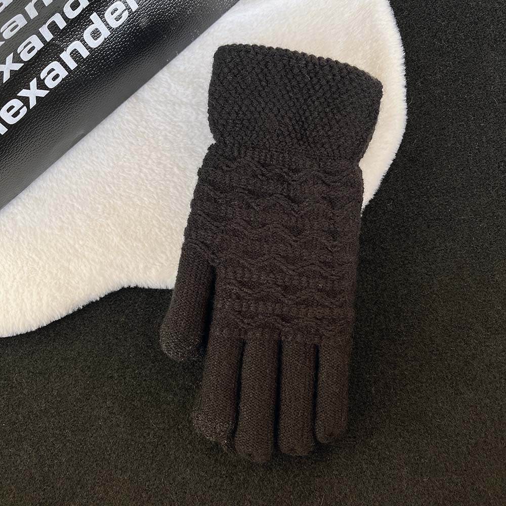 Women's Thick Velvet Gloves - Double-layer, Touchscreen Ready for Winter - Buy Center