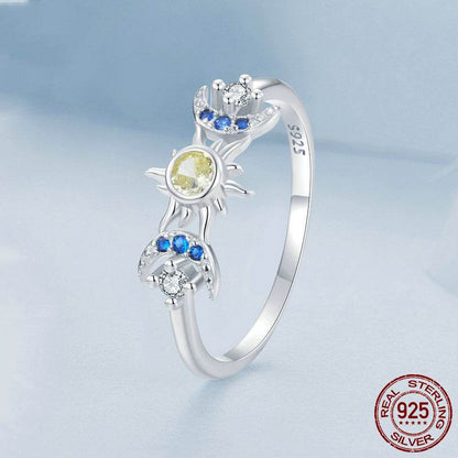 S925 Sterling Silver Sun and Moon Ring - Unique Engagement Jewelry 2025 - Buy Center