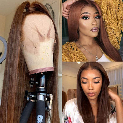 Brown Human Hair Wig - 13x6 Headgear, 150% Density Fashion Style - Buy Center