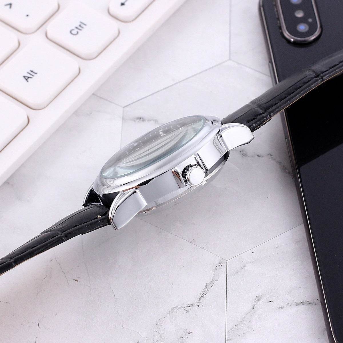 Buycenter Men's Transparent Skeleton Watch - Waterproof Mechanical Style - Buy Center