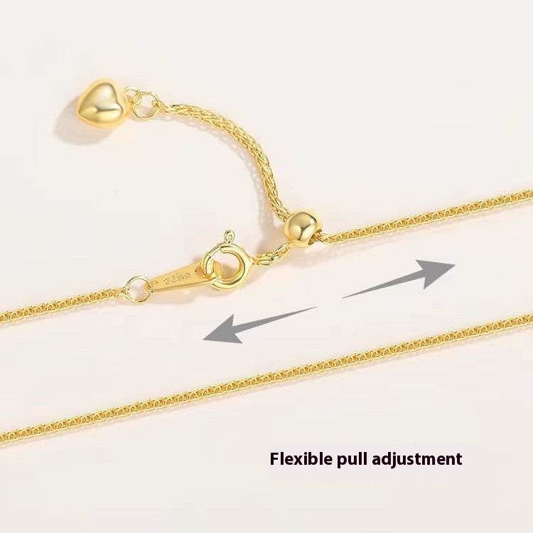 Buy Center 925 Silver Heart Necklace - 18K Gold Plated Chopin Chain - Buy Center