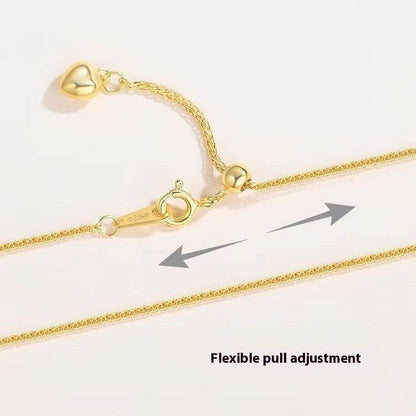 Buy Center 925 Silver Heart Necklace - 18K Gold Plated Chopin Chain - Buy Center