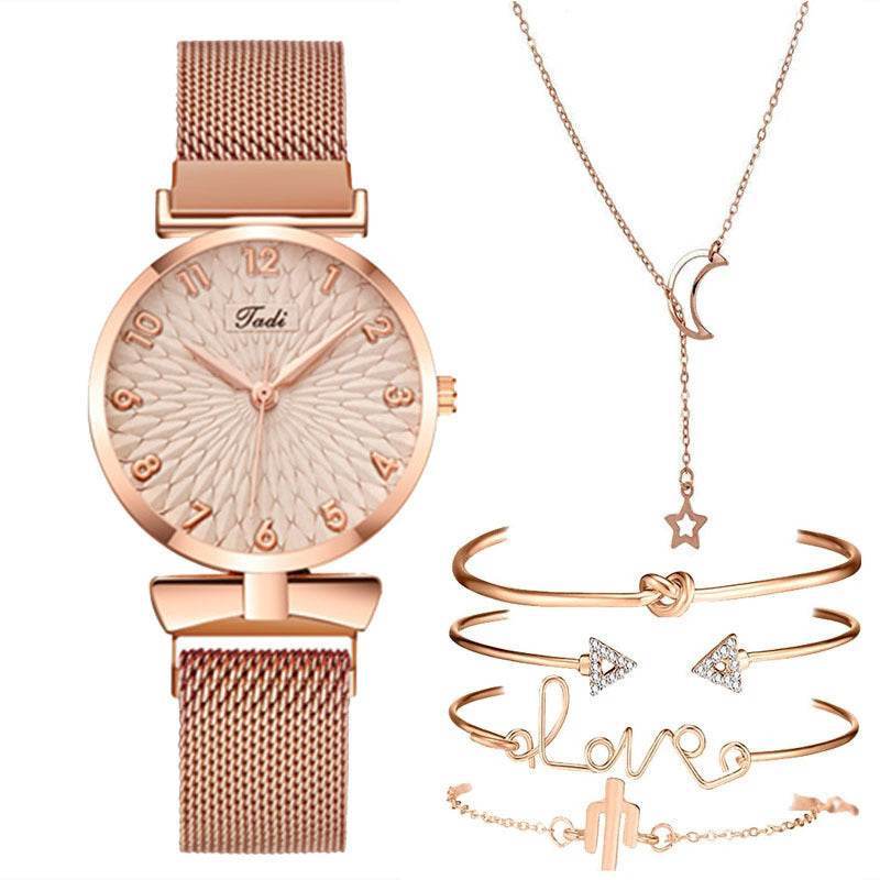 Buy Center Women’s Casual Gift Set - Stylish Quartz Watch & Bracelet - Buy Center