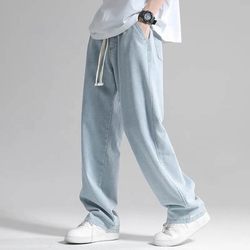 Men's Loose Wide Leg Straight Jeans - Cotton Casual Denim Pants - Buy Center