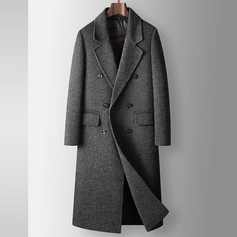 Men's Woolen Coat - Stylish Camel & Gray for Autumn Winter Warmth - Buy Center
