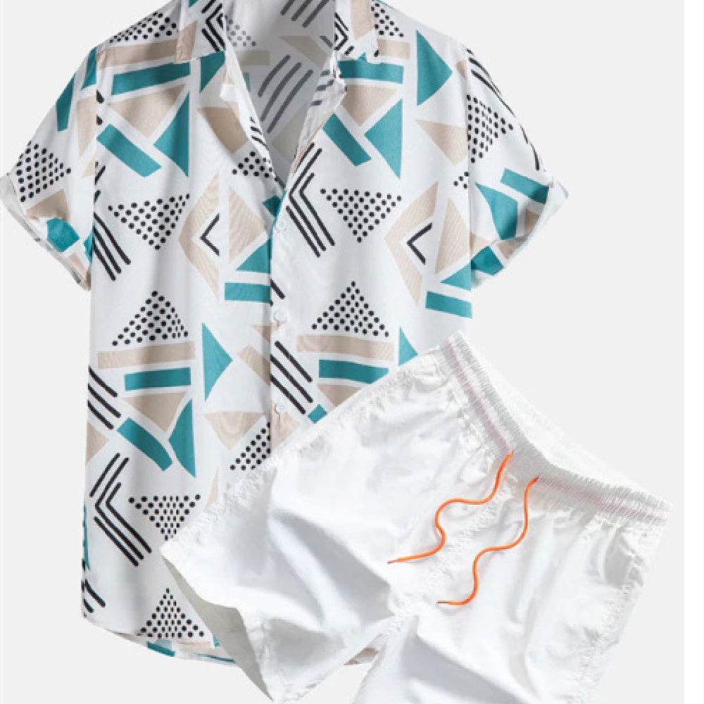 Summer Men's Hawaiian Shirt and Shorts Set - Stylish Beach Outfit 2025 - Buy Center
