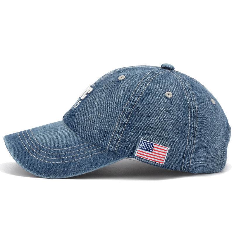 Buycenter Men's Denim Baseball Cap - Adjustable Peaked Hat for Summer - Buy Center