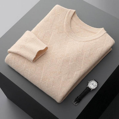 Men's Round Neck Pullover Sweater - Loose Fit Thick Wool for Comfort - Buy Center