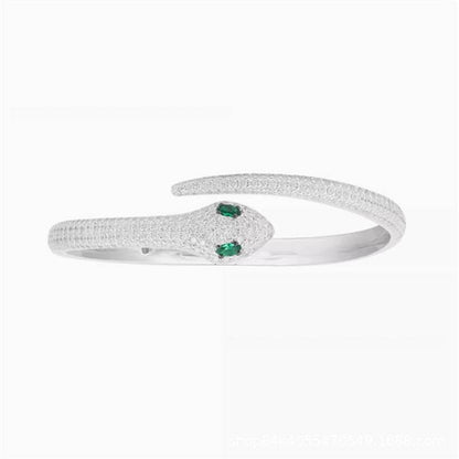 Elegant Golden Silver Snake Bracelet for Women - Adjustable Open-Ended Design - Buy Center