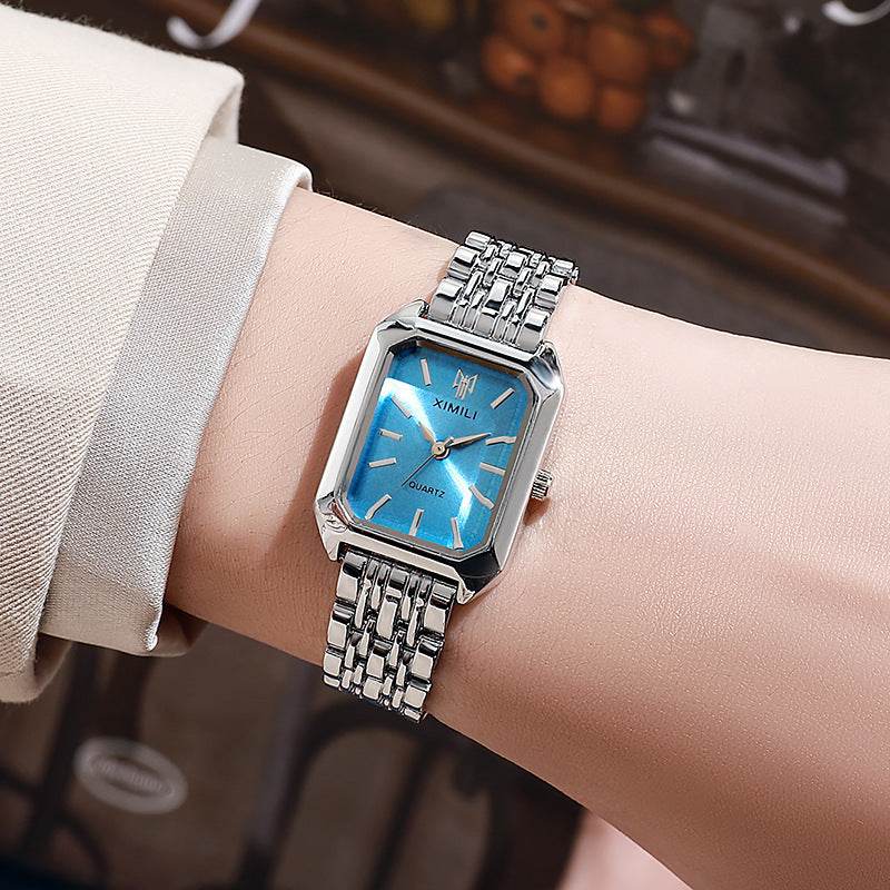 Elegant Women's Dress Watch - Square Steel Strap in Stylish Colors - Buy Center