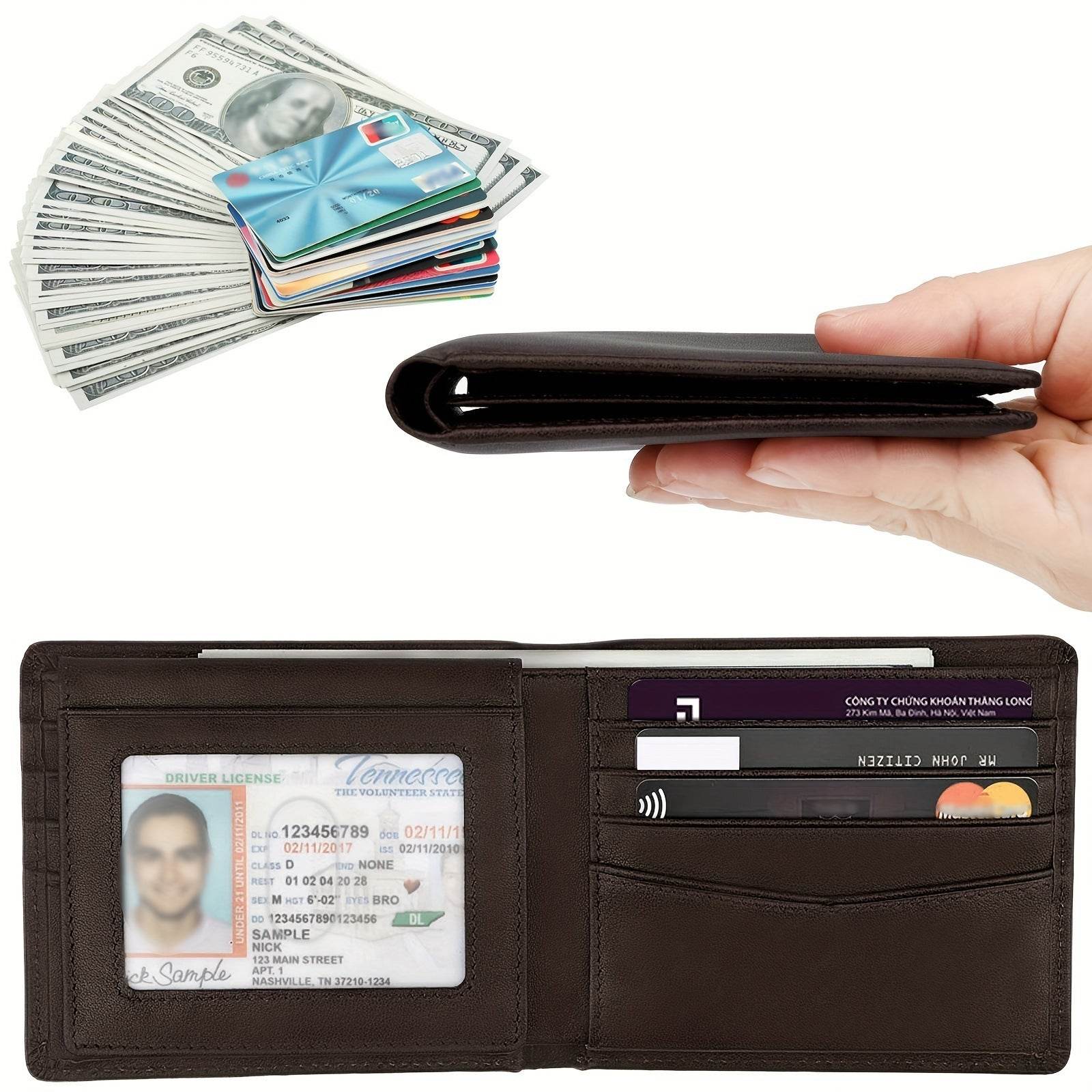 Anti-Theft Three-Fold Wallet for Men - Stylish and Secure Card Organizer - Buy Center