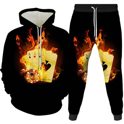 Cozy Digital Print Hooded Pajama Set for Men & Women - Stylish Comfort - Buy Center