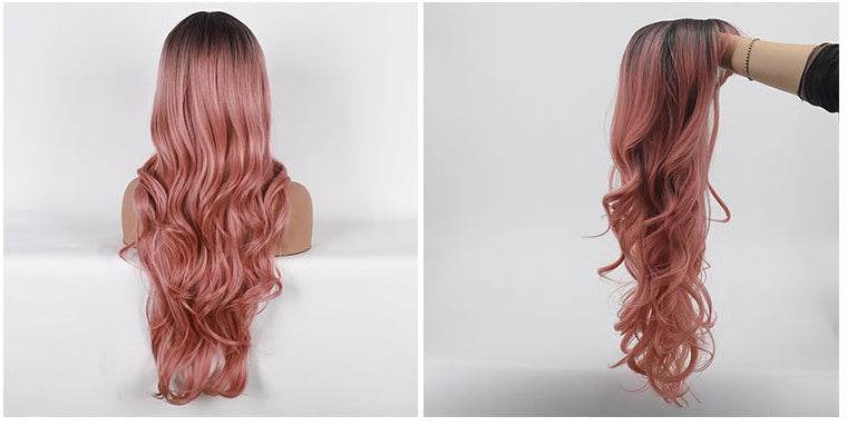 Long Curly Hair Wig with Bangs - Premium Matte Silk for Natural Style - Buy Center