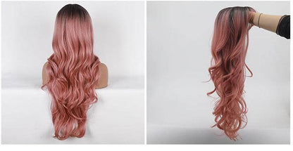 Long Curly Hair Wig with Bangs - Premium Matte Silk for Natural Style - Buy Center