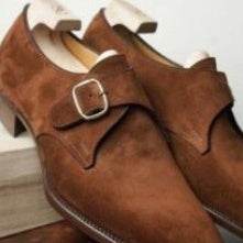Men's Belt Buckle Shoes - Premium Brown & Dark Suede Formal Footwear - Buy Center
