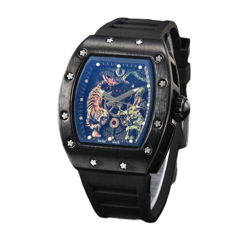 Buy Center Dragon Tiger Quartz Watch - Stylish Alloy Male Timepiece - Buy Center