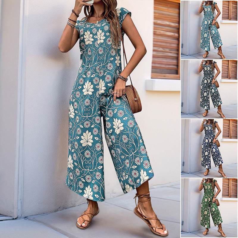 Buycenter Wide Leg Jumpsuit - Elegant Printed Romper for Stylish Looks - Buy Center
