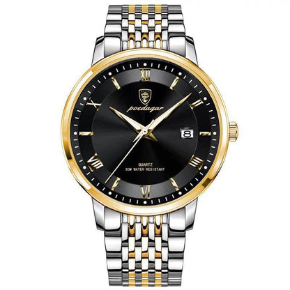 Men's Waterproof Quartz Watch - Luminous Display & Calendar Function - Buy Center