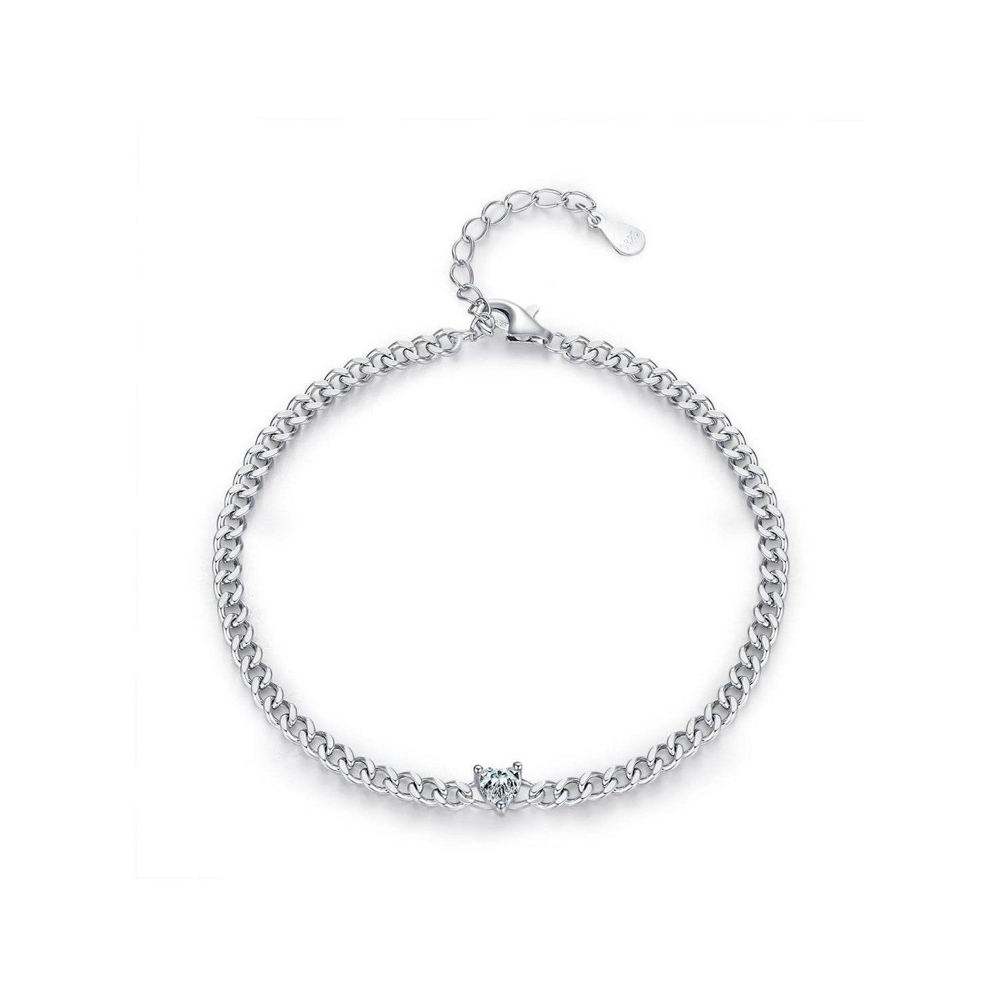 Elegant Heart Shaped Diamond Bracelet - S925 Silver for Women Gifts - Buy Center