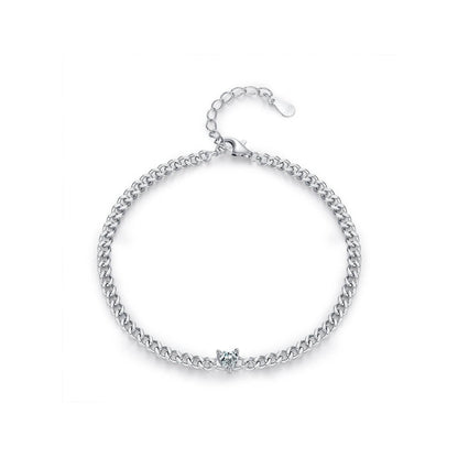 Elegant Heart Shaped Diamond Bracelet - S925 Silver for Women Gifts - Buy Center