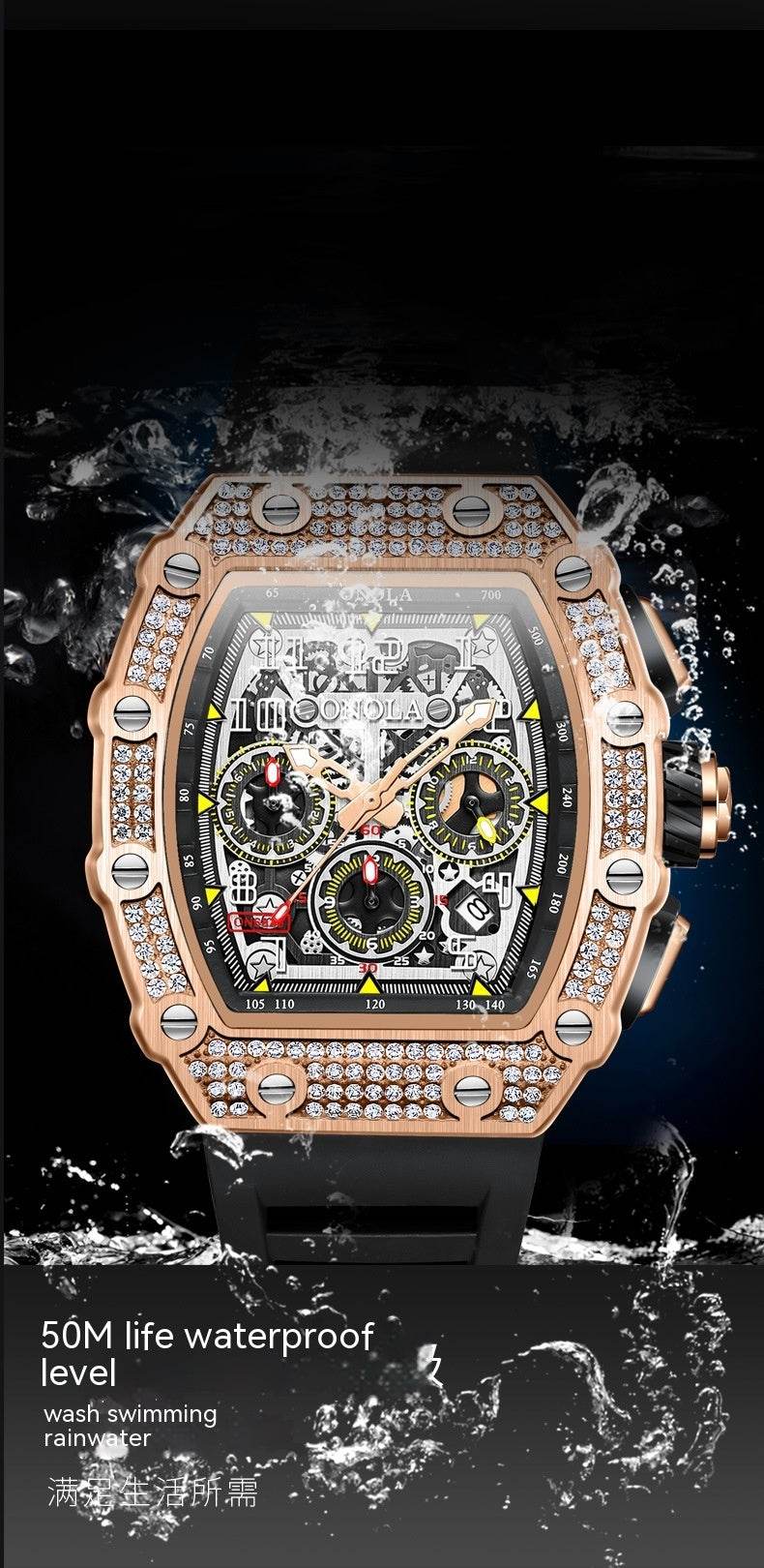 Buycenter Multi-functional Mechanical Watch - Full Diamond Fashion Style - Buy Center