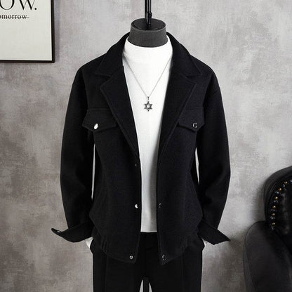 Men's Thickened Woolen Jacket Coat - Casual Loose Fit Blazer for 2025 - Buy Center