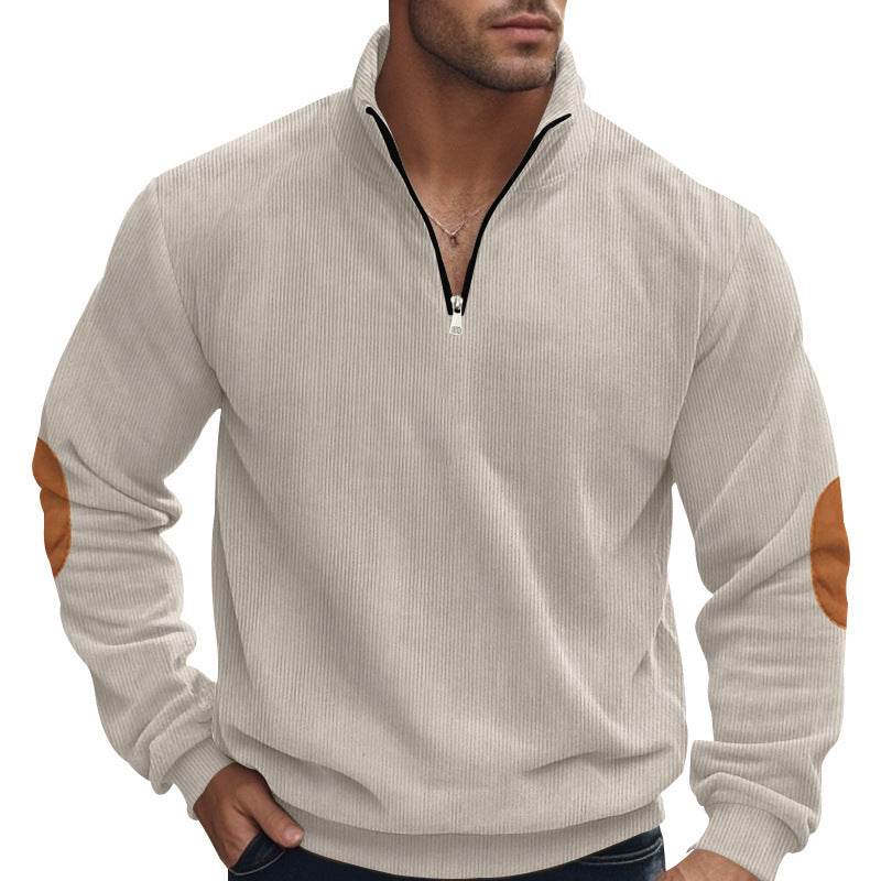 Buycenter Men's Embroidered Corduroy Pullover - Stylish & Loose Fit - Buy Center