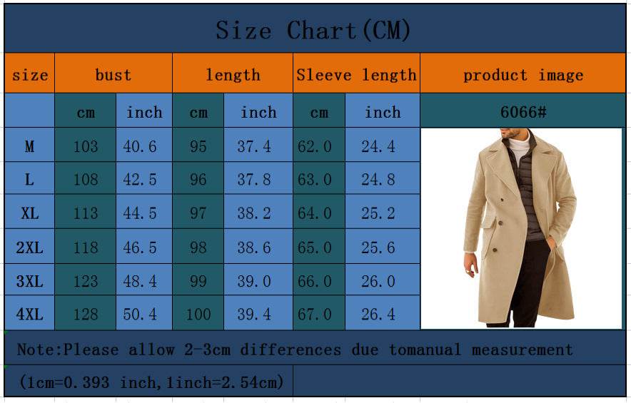 Thickened Woolen Men's Coat - Double Breasted, Stylish Colors for 2025 - Buy Center