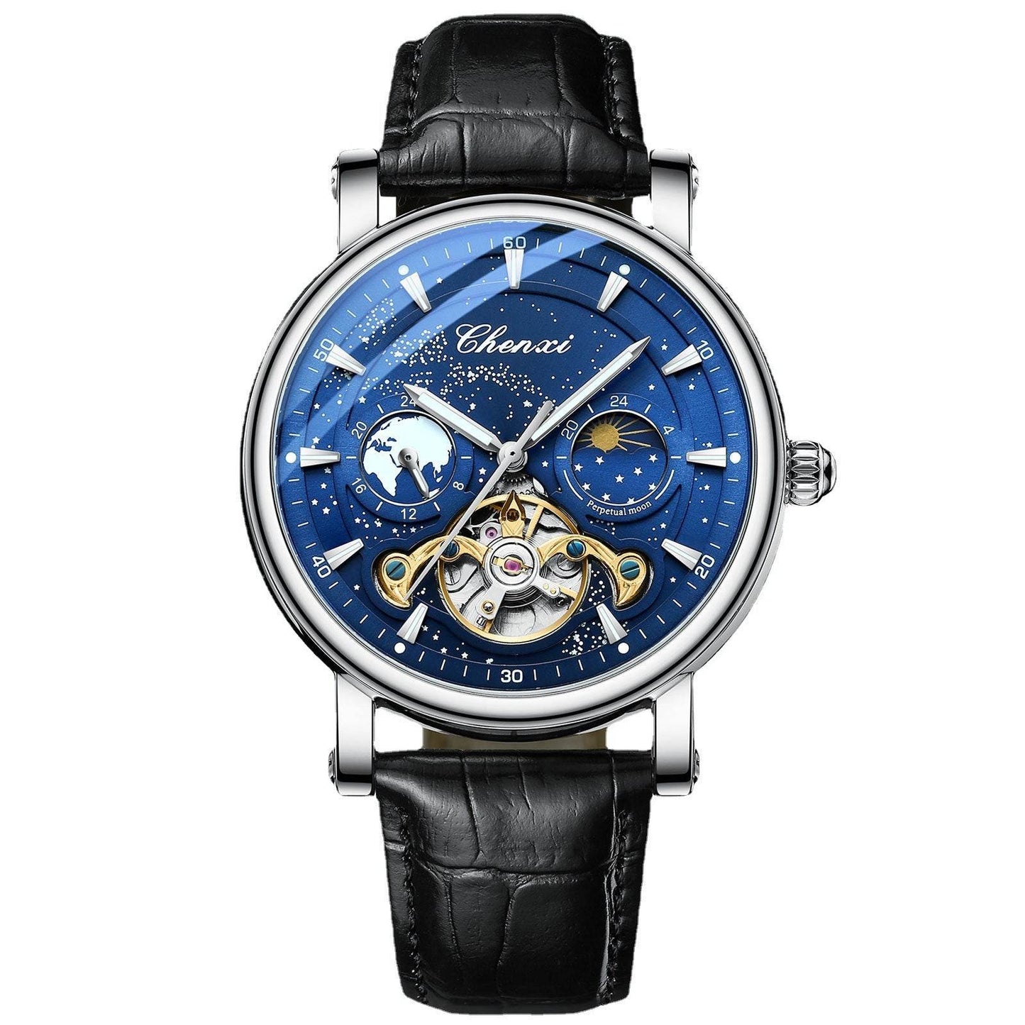 Xinghe Luminous Tourbillon Mechanical Watch - Moon Phase, Stylish Design - Buy Center