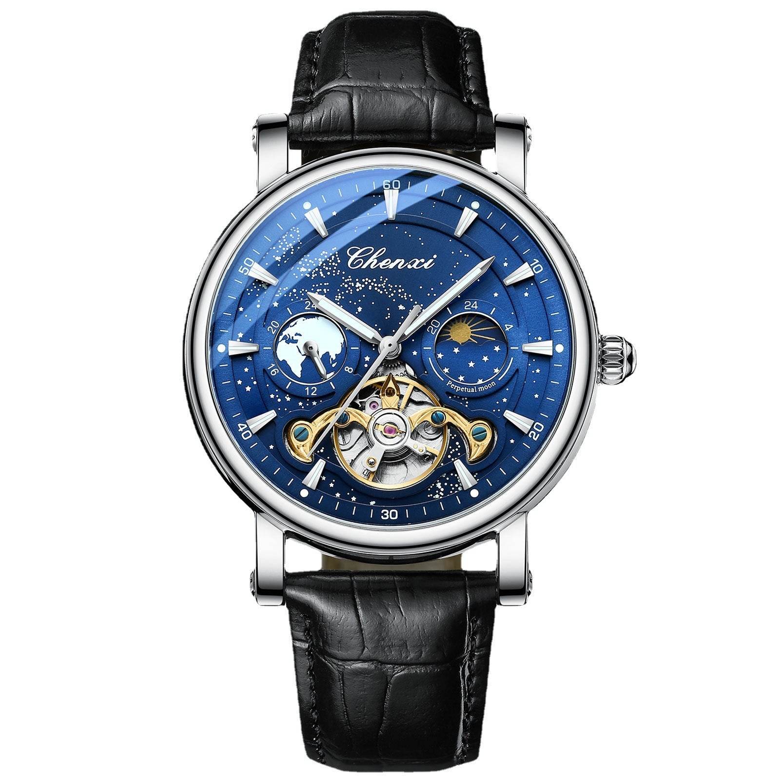 Xinghe Luminous Tourbillon Mechanical Watch - Moon Phase, Stylish Design - Buy Center