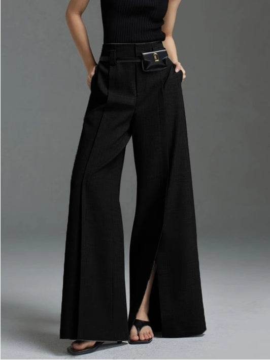 Buycenter Casual Wide Leg Trousers - Flared Pants in Khaki, Gray, Black - Buy Center