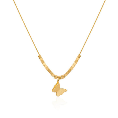 Stainless Steel Jewelry Set - Necklace, Earrings & Ring Trio in Butterfly Design - Buy Center