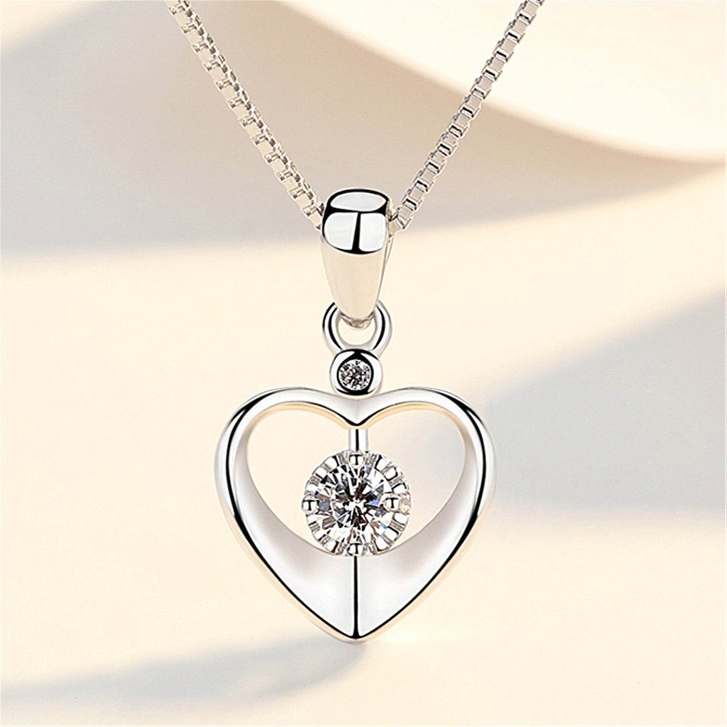 Buy Center Heart Pendant Necklace - Elegant Couple Clavicle Chain - Buy Center